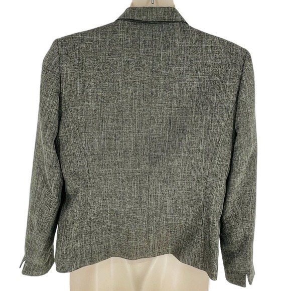 Alfani Gray Tweed Single Button Blazer Jacket Womens 16 Classic Office Career - Picture 2 of 7